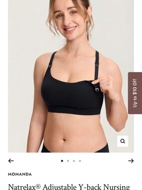 Momanda Black Adjustable Nursing Bra with Clip-Down Cups